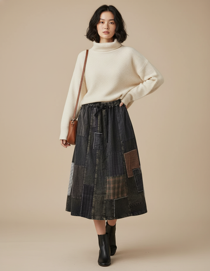 Jupe Longue Denim Noir