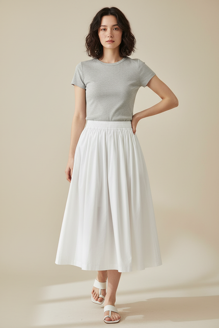 Jupe Longue Coton Blanc