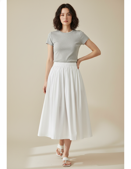 Jupe Longue Coton Blanc