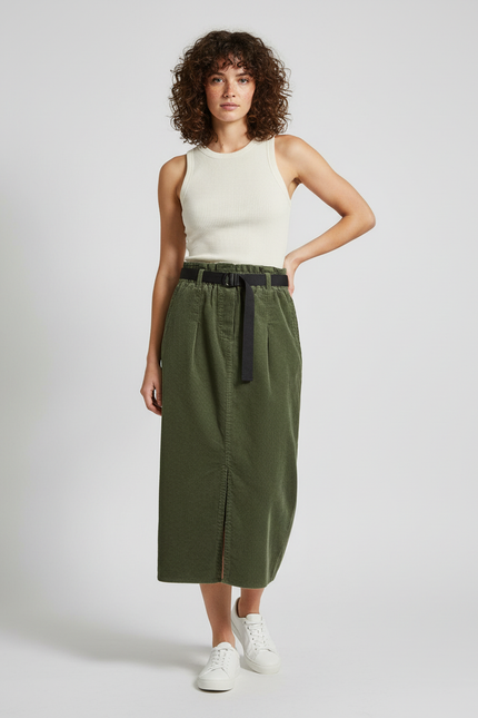 Jupe Kaki Mi-Longue