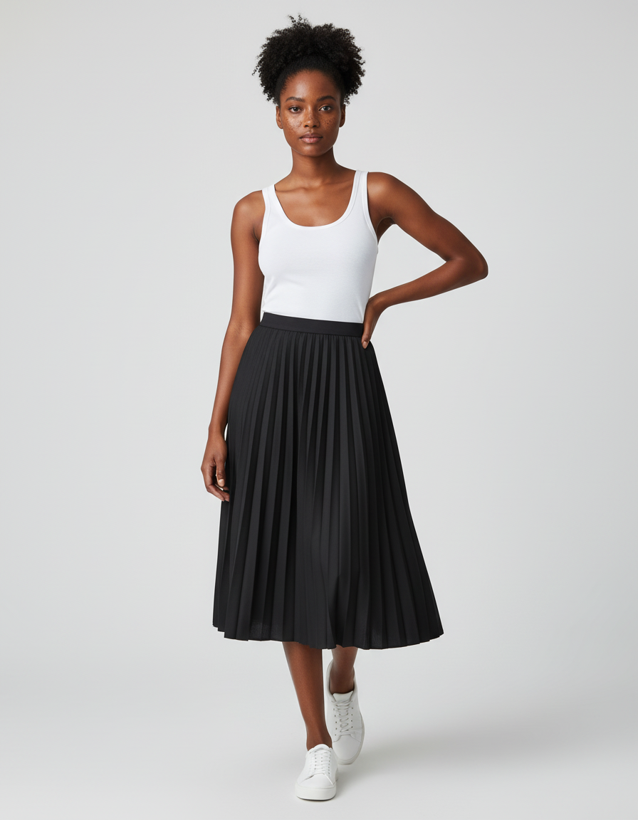 Jupe Plissée Longue Femme