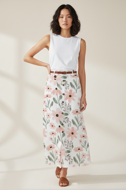 Jupe Longue Fleurie Fille