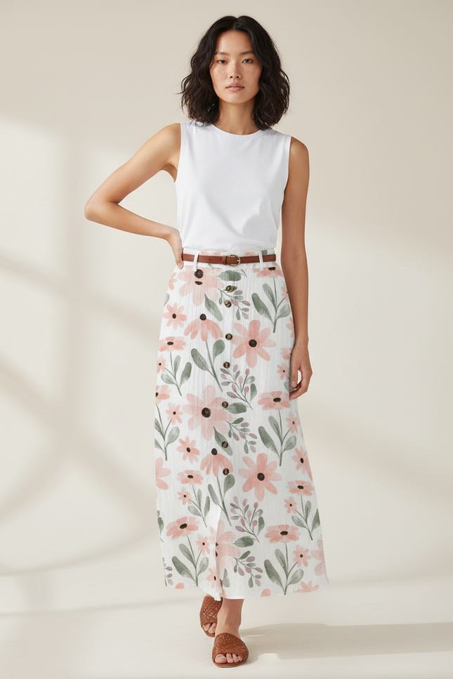 Jupe Longue Fleurie Fille