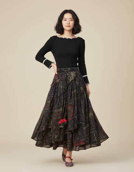 Jupe Longue Ethnique Fluide Bohème