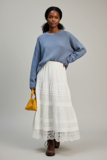 Jupe Longue Blanche Broderie Anglaise