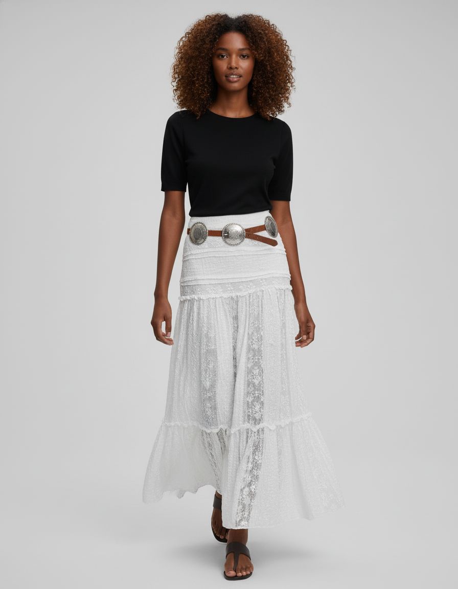 Jupe Longue Dentelle Bohème