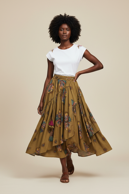 Jupe Longue Tissu Africain