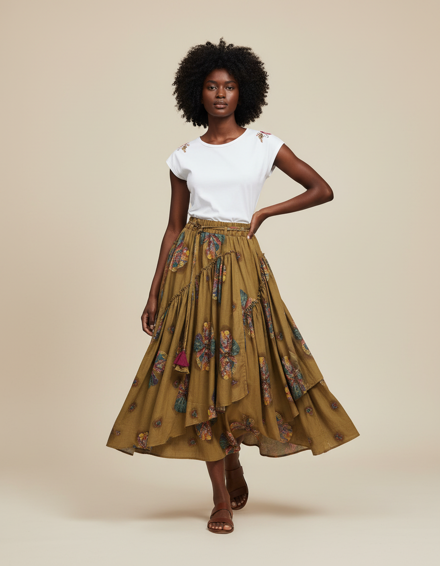 Jupe Longue Tissu Africain