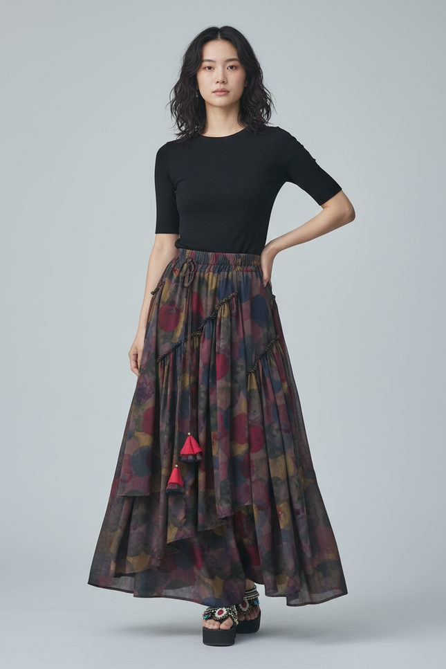 Jupe Longue Wax Femme