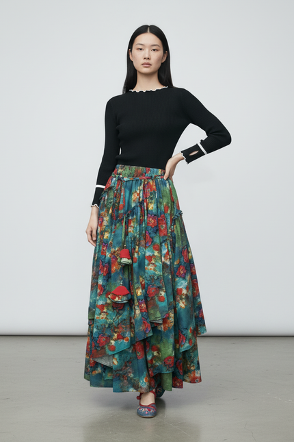 Jupe Longue Fleurie Bohème Fluide