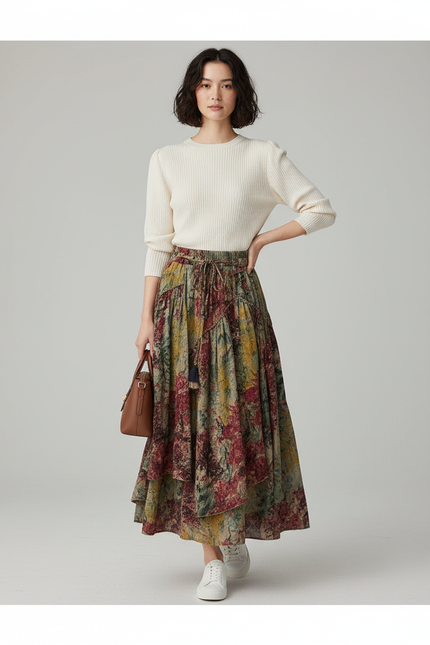 Jupe Longue Florale Fluide Bohème