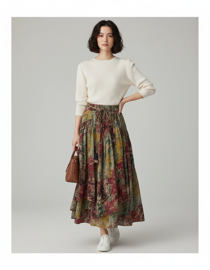 Jupe Longue Florale Fluide Bohème