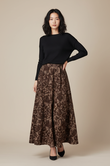 Jupe Évasée Longue Pagne