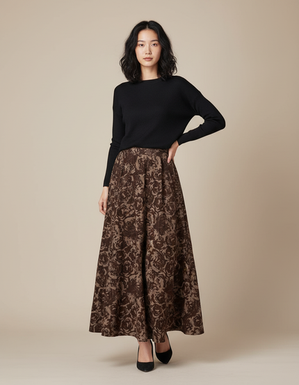 Jupe Évasée Longue Pagne