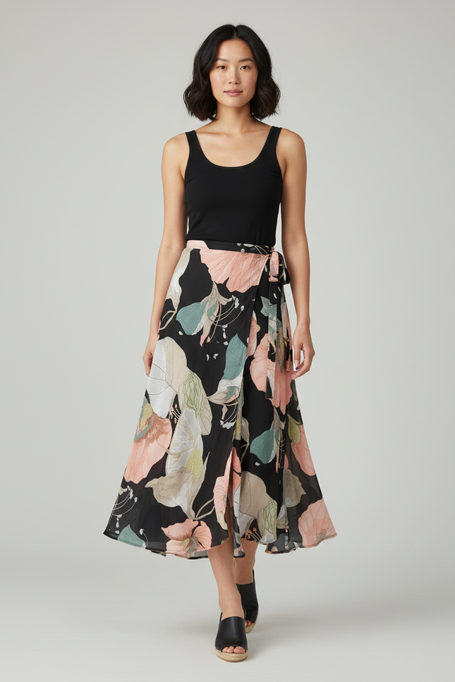 Jupe Longue Croisée Devant