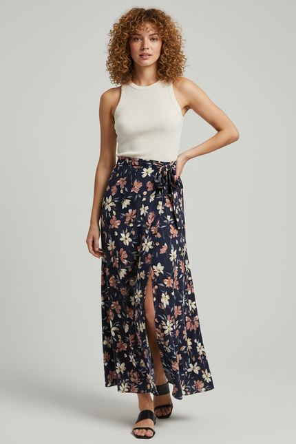 Jupe Portefeuille Longue Lin