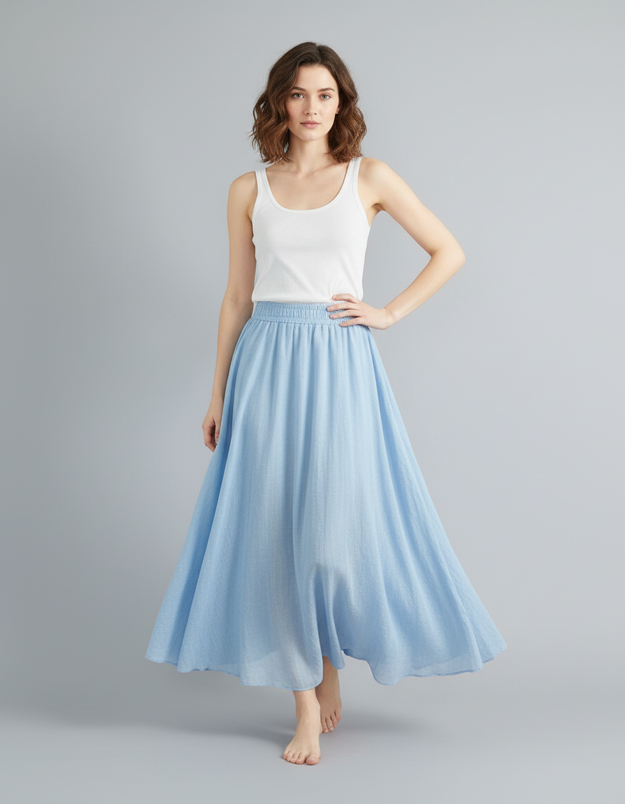 Jupe Longue Bleu Clair