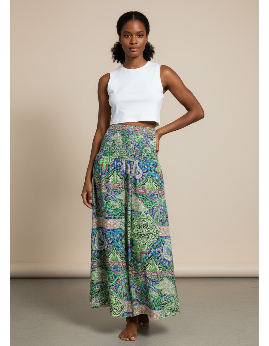 Jupe Longue Imprimé Floral Bohème Chic