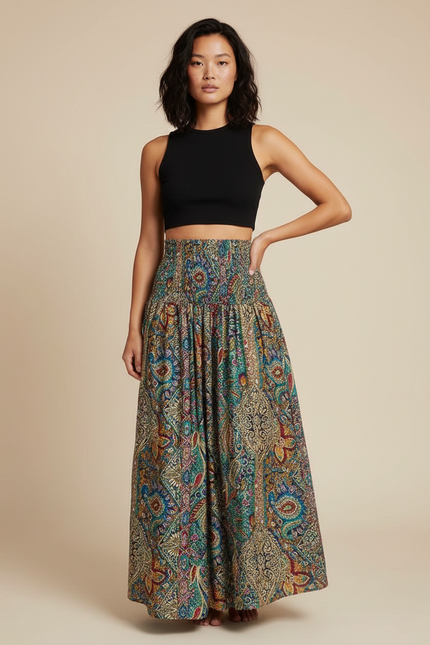 Jupe Longue Imprimé Fleuri Bohème
