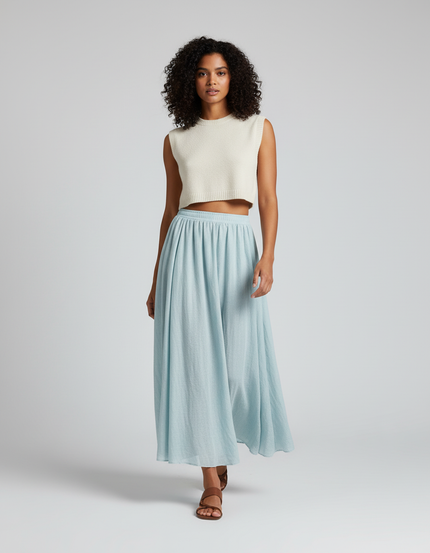 Jupe Longue Bleu Clair Fluide Bohème