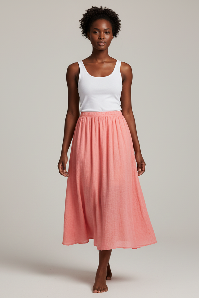 Jupe Longue Corail Lin Bohème