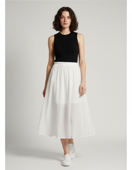 Jupe Longue Blanche Coton Fluide
