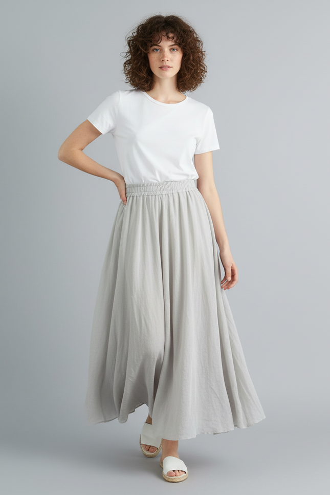 Jupe Longue Taille Haute Ete