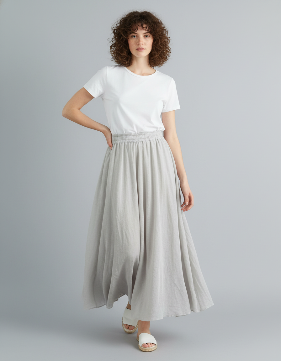 Jupe Longue Taille Haute Ete