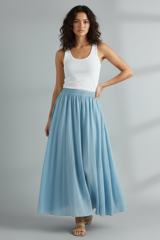 Jupe Longue Femme Bleu