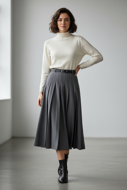 Jupe Tailleur Mi-Longue