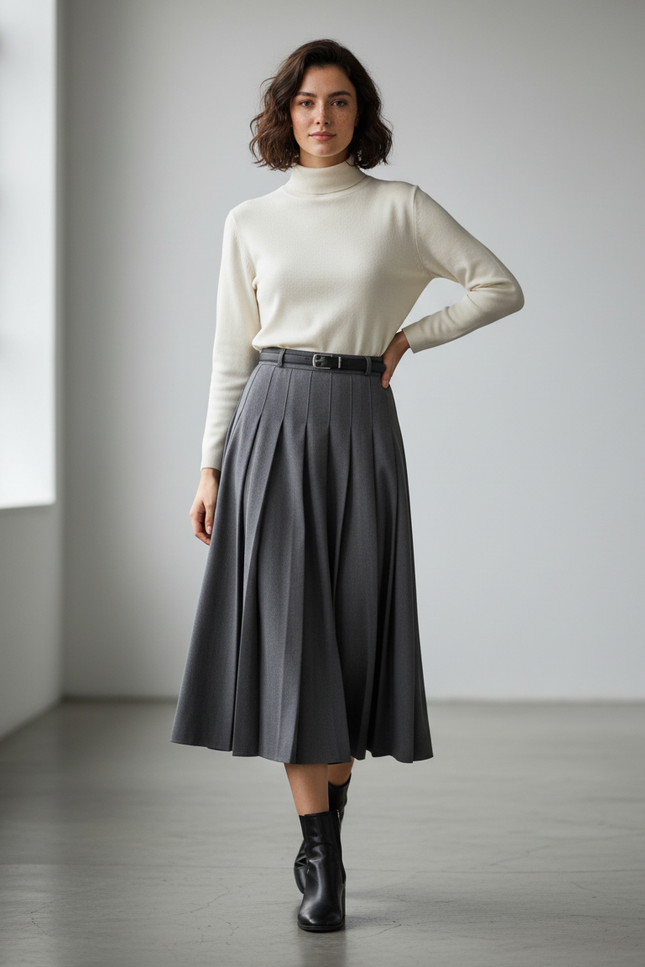 Jupe Tailleur Mi-Longue