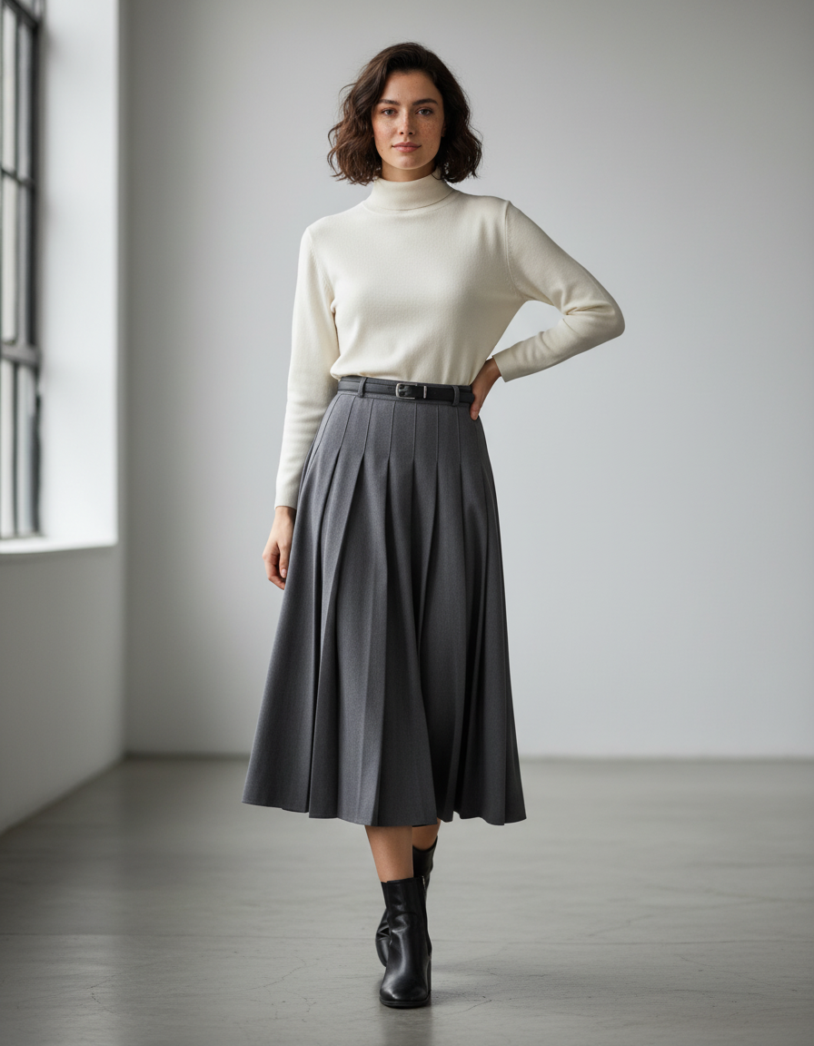 Jupe Tailleur Mi-Longue