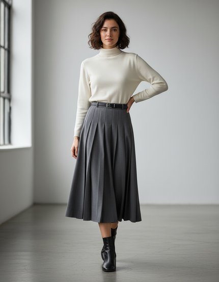 Jupe Tailleur Mi-Longue