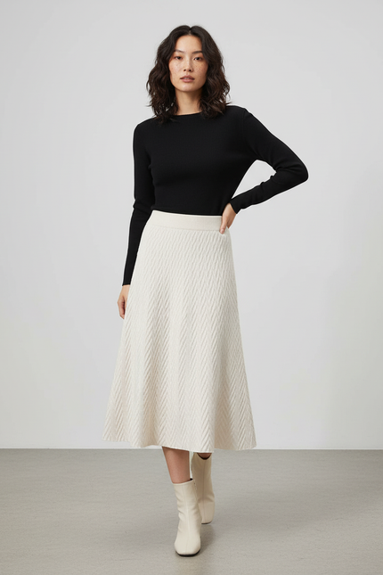 Jupe Jersey Mi-Longue