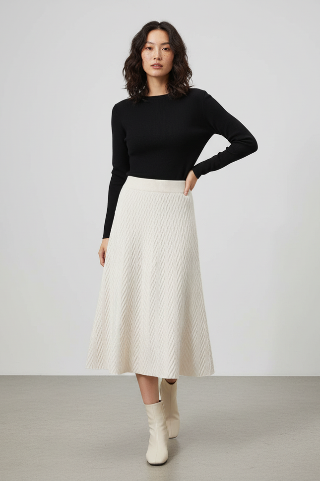 Jupe Jersey Mi-Longue