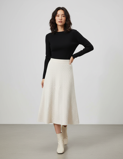 Jupe Jersey Mi-Longue