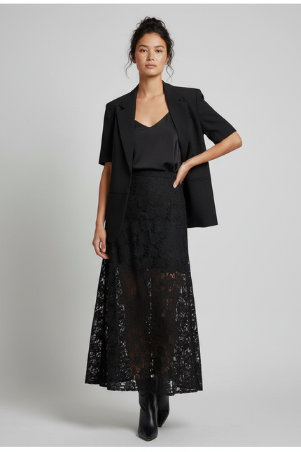 Jupe Longue Dentelle Tulle