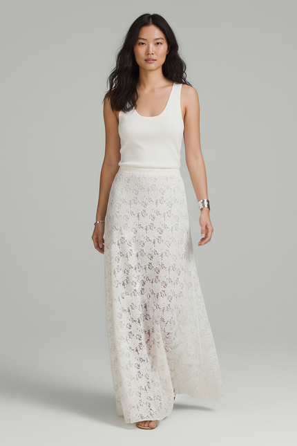 Jupe Dentelle Blanche Longue