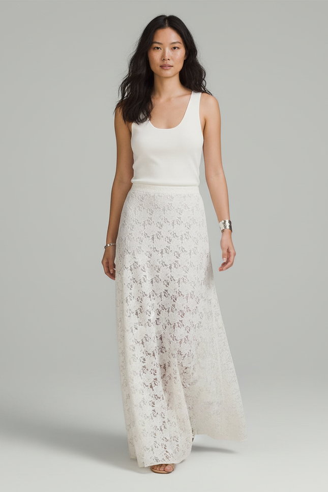 Jupe Dentelle Blanche Longue