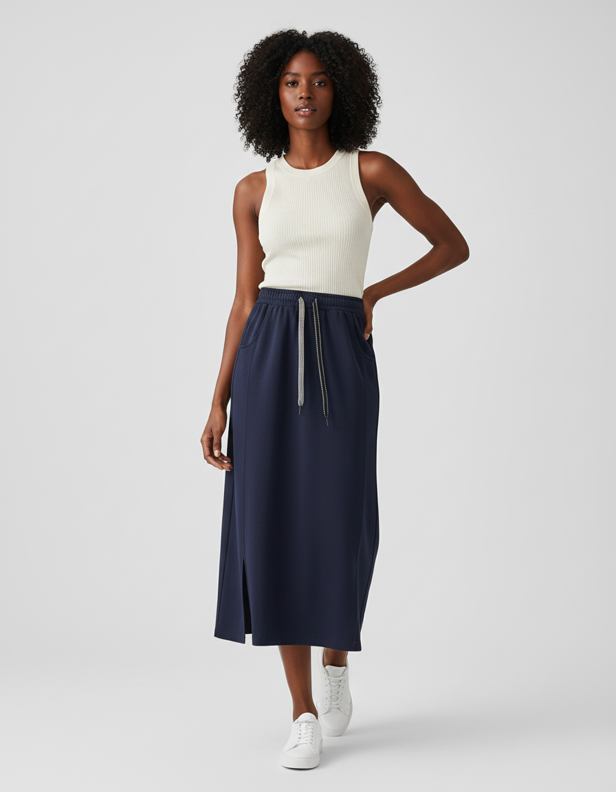 Jupe Fendue Mi-Longue