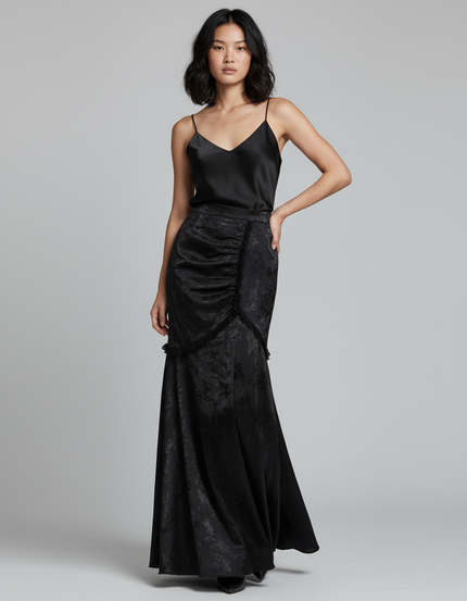 Jupe Longue Velours Jacquard Élégante