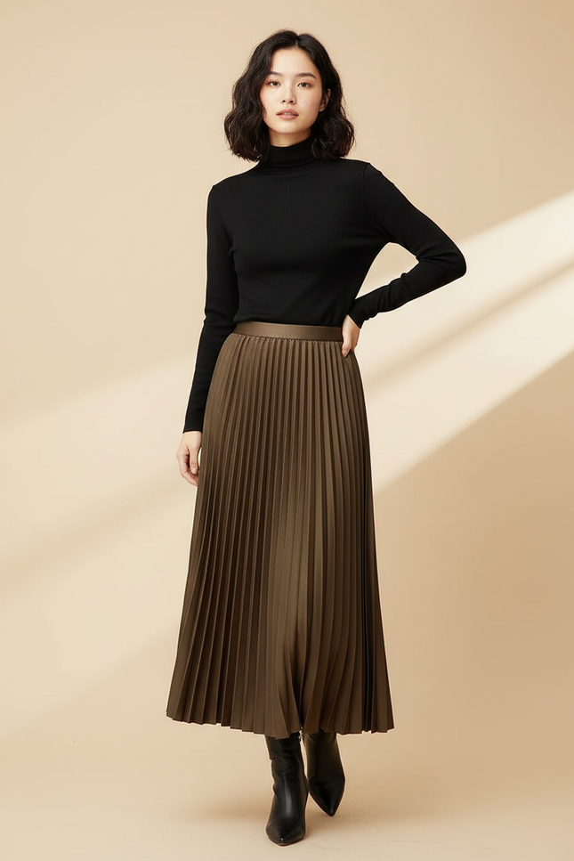 Jupe Longue Plissee Femme