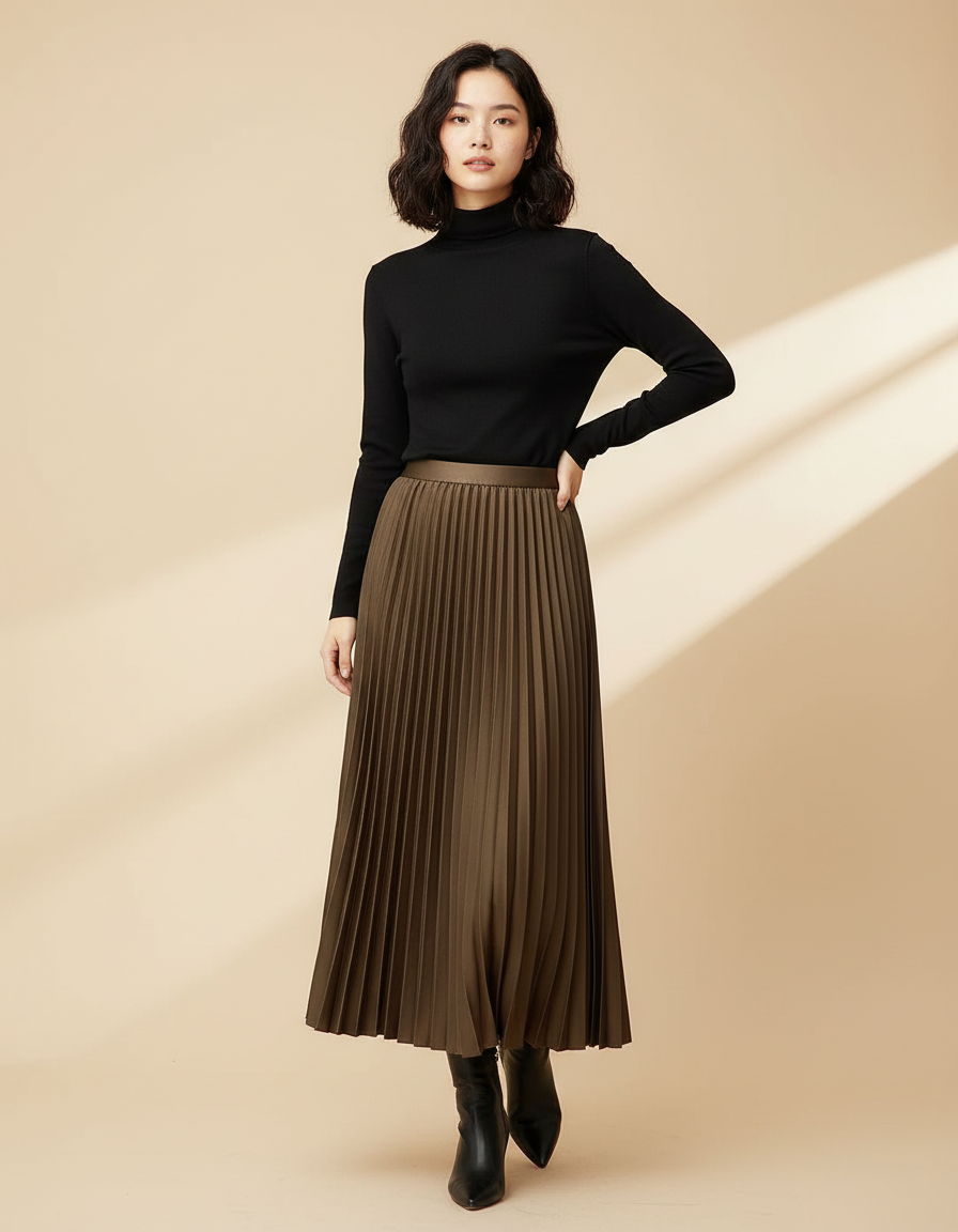 Jupe Longue Plissee Femme