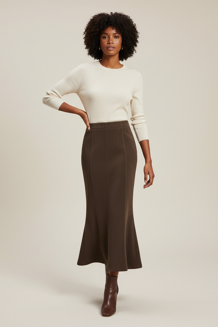 Jupe Longue Marron Sirène Chic