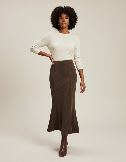 Jupe Longue Marron Sirène Chic