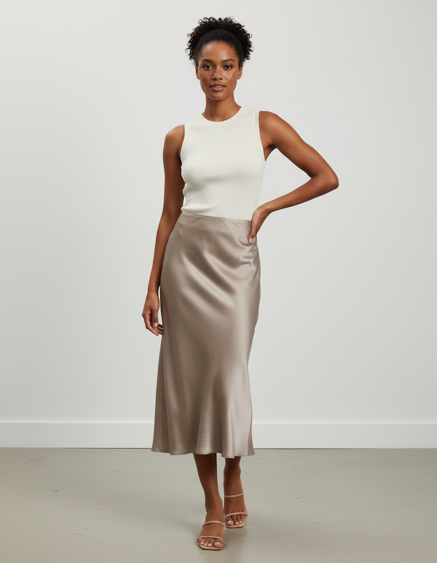 Jupe Longue Taupe