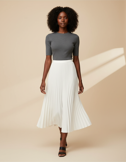 Jupe Plissée Longue Blanche
