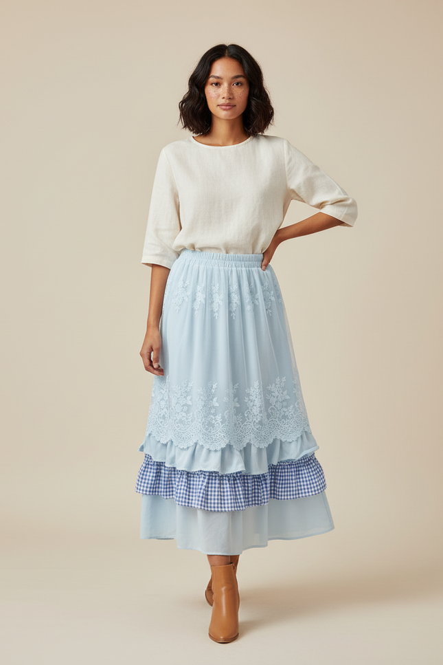 Jupe Longue Tulle Dentelle Bohème