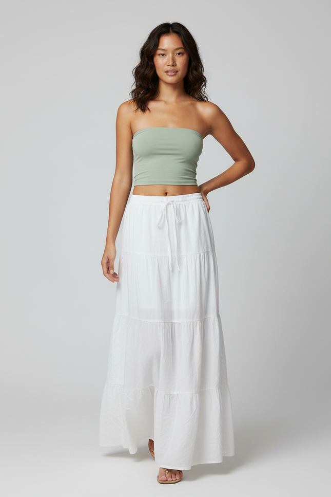 Jupe Longue Blanche Étagée Bohème