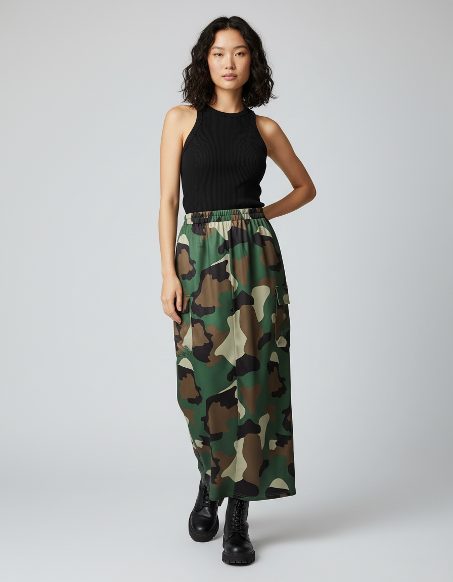 Jupe Longue Camouflage